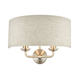 Laura Ashley Sorrento Wall Light Satin Nickel with Natural Shade –  from Amos Lighting + Home