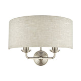 Laura Ashley Sorrento Wall Light Satin Nickel with Natural Shade –  from Amos Lighting + Home