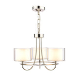 Laura Ashley Southwell 3 Light Chandelier Polished Nickel & Glass Shades –  from Amos Lighting + Home