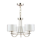 Laura Ashley Southwell 3 Light Chandelier Polished Nickel & Glass Shades –  from Amos Lighting + Home