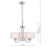 Laura Ashley Southwell 3 Light Chandelier Polished Nickel & Glass Shades –  from Amos Lighting + Home