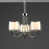 Laura Ashley Southwell 3 Light Chandelier Polished Nickel & Glass Shades –  from Amos Lighting + Home