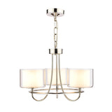 Laura Ashley Southwell 3 Light Chandelier Polished Nickel & Glass Shades –  from Amos Lighting + Home