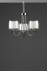 Laura Ashley Southwell 3 Light Chandelier Polished Nickel & Glass Shades –  from Amos Lighting + Home