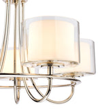 Laura Ashley Southwell 5 Light Chandelier Polished Nickel & Glass Shades –  from Amos Lighting + Home