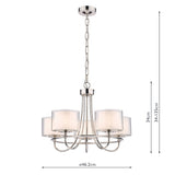 Laura Ashley Southwell 5 Light Chandelier Polished Nickel & Glass Shades –  from Amos Lighting + Home