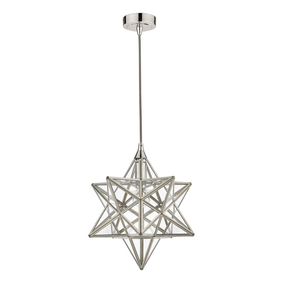Laura Ashley Star Pendant Polished Silver Glass Small Amos Lighting Home