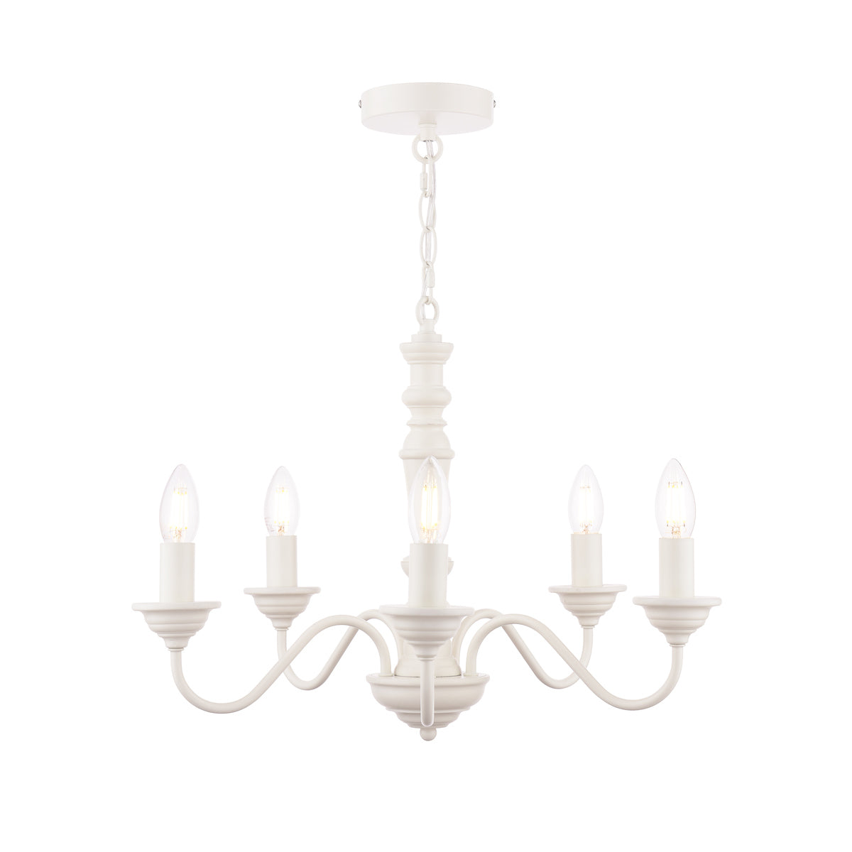 Laura Ashley Tate 5lt Pendant Distressed Off White –  from Amos Lighting + Home