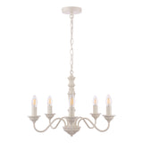 Laura Ashley Tate 5lt Pendant Distressed Off White –  from Amos Lighting + Home