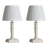 Laura Ashley Tate Twin Pack Table Lamps Distressed Wood With Shade –  from Amos Lighting + Home