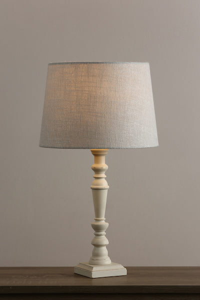 Laura Ashley Tate Wooden Table Lamp Distressed Off White Base –  from Amos Lighting + Home