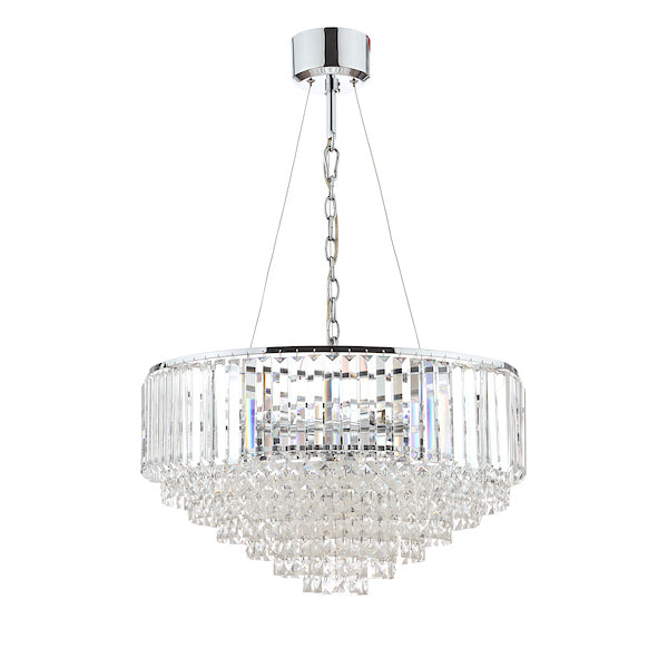 Laura Ashley Vienna 9 Light Chandelier Crystal and Polished Chrome –  from Amos Lighting + Home