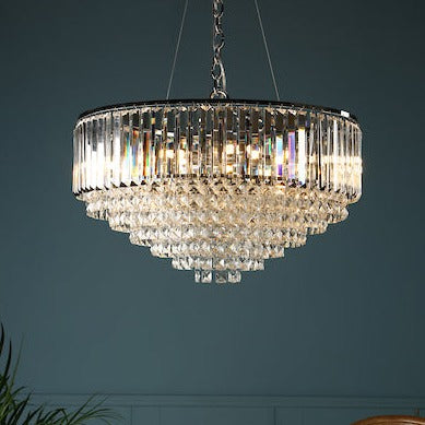 Laura Ashley Vienna 9 Light Chandelier Crystal and Polished Chrome –  from Amos Lighting + Home