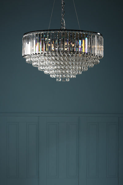 Laura Ashley Vienna 9 Light Chandelier Crystal and Polished Chrome –  from Amos Lighting + Home