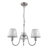 Laura Ashley Westbourne 3 Light Armed Pendant Polished Pewter With Shade –  from Amos Lighting + Home