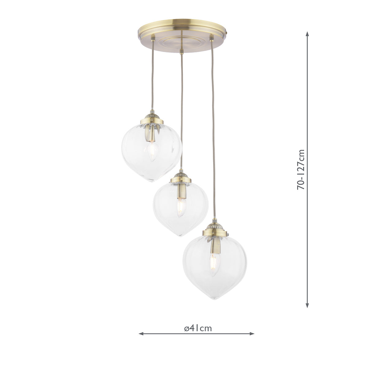 Laura Ashley Whitham 3 Light Cluster Pendant Antique Brass –  from Amos Lighting + Home