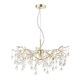 Laura Ashley Willow 3 Light Pendant Satin Champagne with Crystal Raindrops –  from Amos Lighting + Home