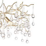 Laura Ashley Willow 3 Light Pendant Satin Champagne with Crystal Raindrops –  from Amos Lighting + Home