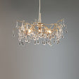 Laura Ashley Willow 3 Light Pendant Satin Champagne with Crystal Raindrops –  from Amos Lighting + Home