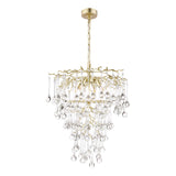 Laura Ashley Willow 4 Light Pendant Satin Champagne and Crystal –  from Amos Lighting + Home