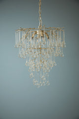 Laura Ashley Willow 4 Light Pendant Satin Champagne and Crystal –  from Amos Lighting + Home