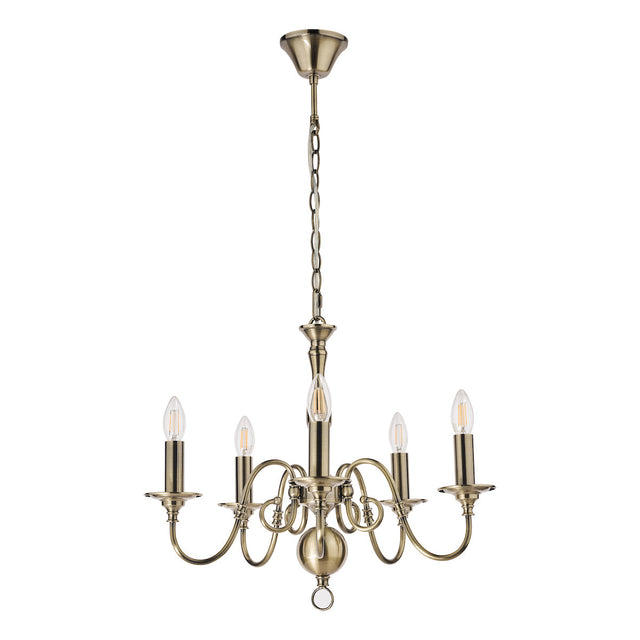 Laura Ashley Winchester 5 Light Chandelier Antique Brass –  from Amos Lighting + Home