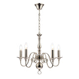 Laura Ashley Winchester 5 Light Chandelier Polished Nickel –  from Amos Lighting + Home