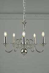 Laura Ashley Winchester 5 Light Chandelier Polished Nickel –  from Amos Lighting + Home