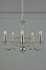 Laura Ashley Winchester 5 Light Chandelier Polished Nickel –  from Amos Lighting + Home