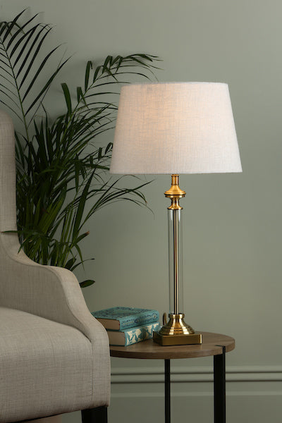 Laura Ashley Winston Glass Candlestick Table Lamp Antique Brass –  from Amos Lighting + Home