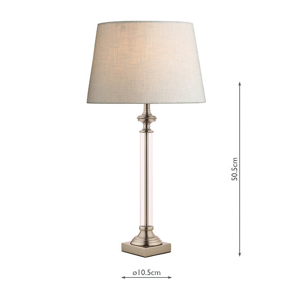 Laura Ashley Winston Glass Candlestick Table Lamp Antique Chrome –  from Amos Lighting + Home