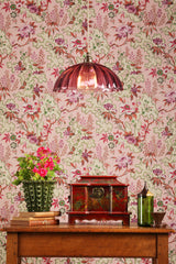 David Hunt Mabel Pendant Azalea Ribbed Glass and Antique Brass