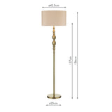 Dar Madrid Floor Lamp Antique Brass With Shade –  from Amos Lighting + Home