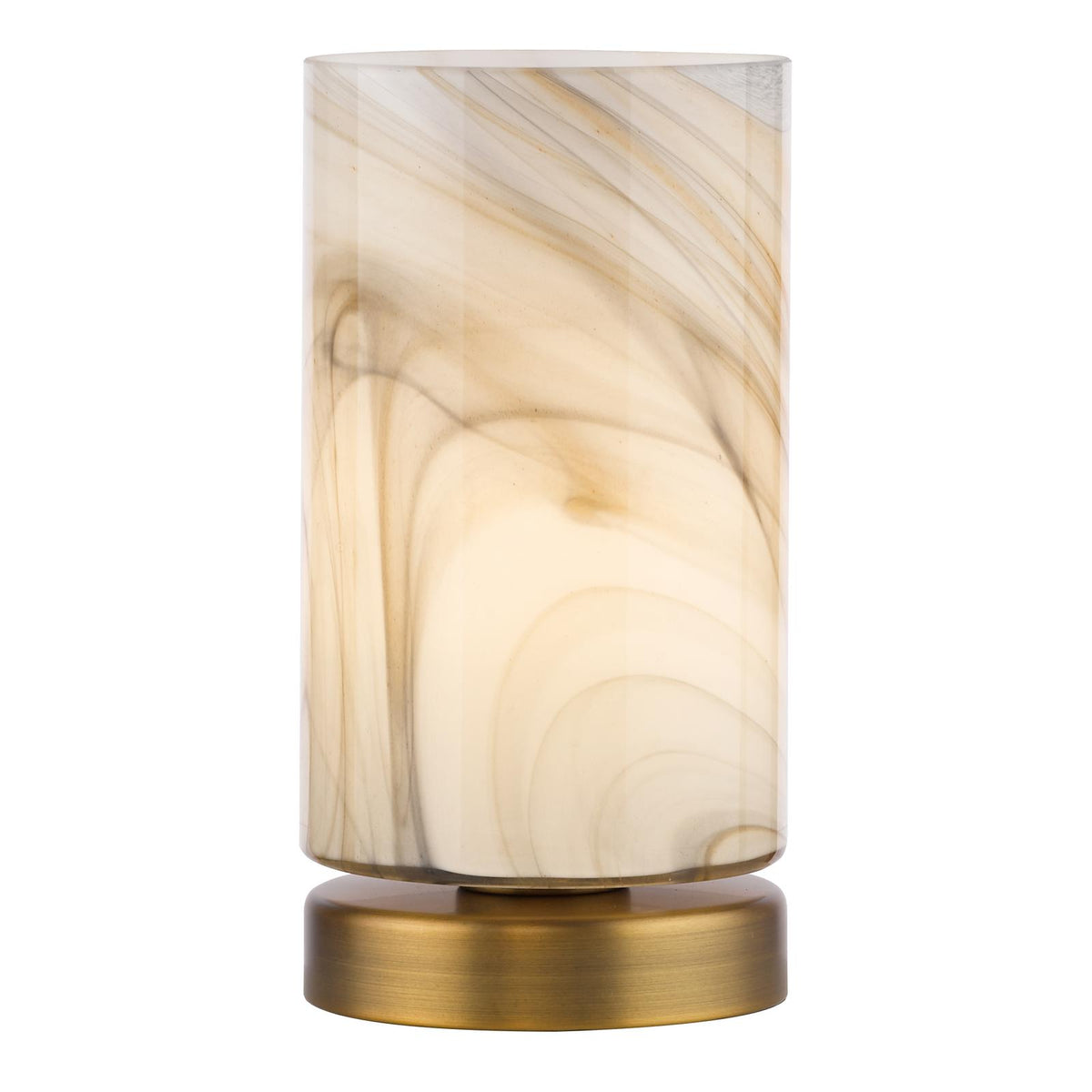 Dar Magda Table Lamp Touch On/Off Antique Bronze and Art Glass