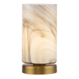 Dar Magda Table Lamp Touch On/Off Antique Bronze and Art Glass