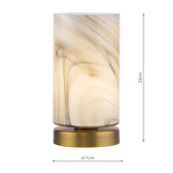 Dar Magda Table Lamp Touch On/Off Antique Bronze and Art Glass