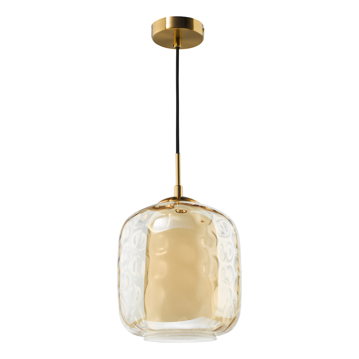 Dar Majella Pendant Aged Brass and Champagne Glass –  from Amos Lighting + Home