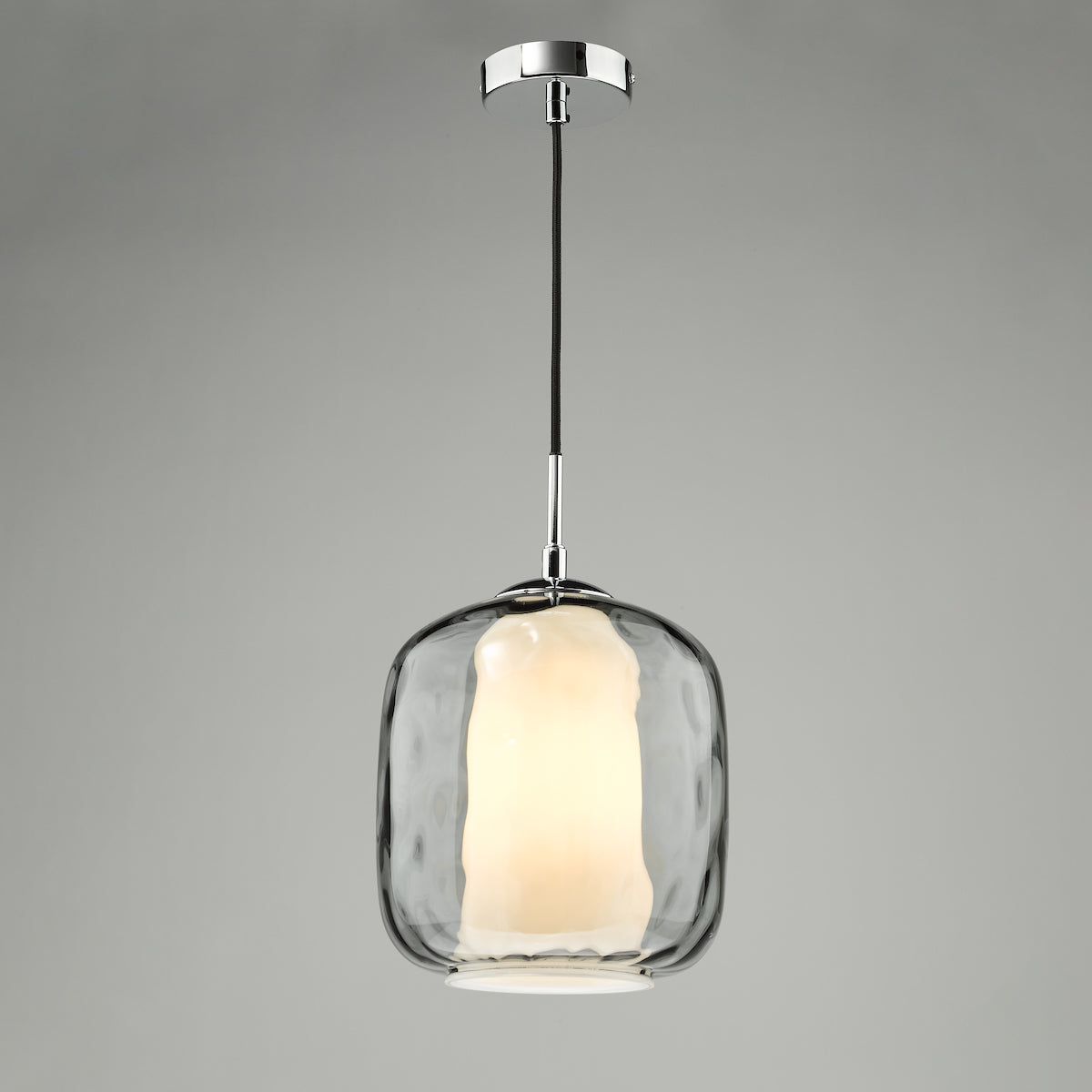 Dar Majella Pendant Polished Chrome and Smoked Glass –  from Amos Lighting + Home