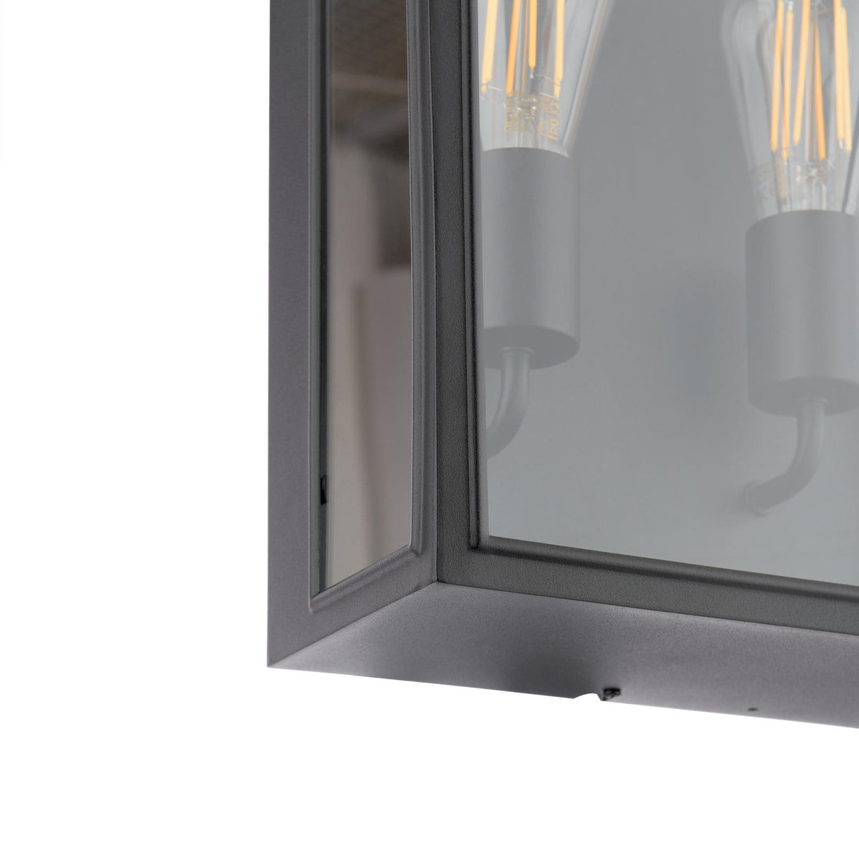 Dar Mazin 2 Light Outdoor Wall Light Matt Black and Glass IP44