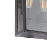 Dar Mazin 2 Light Outdoor Wall Light Matt Black and Glass IP44