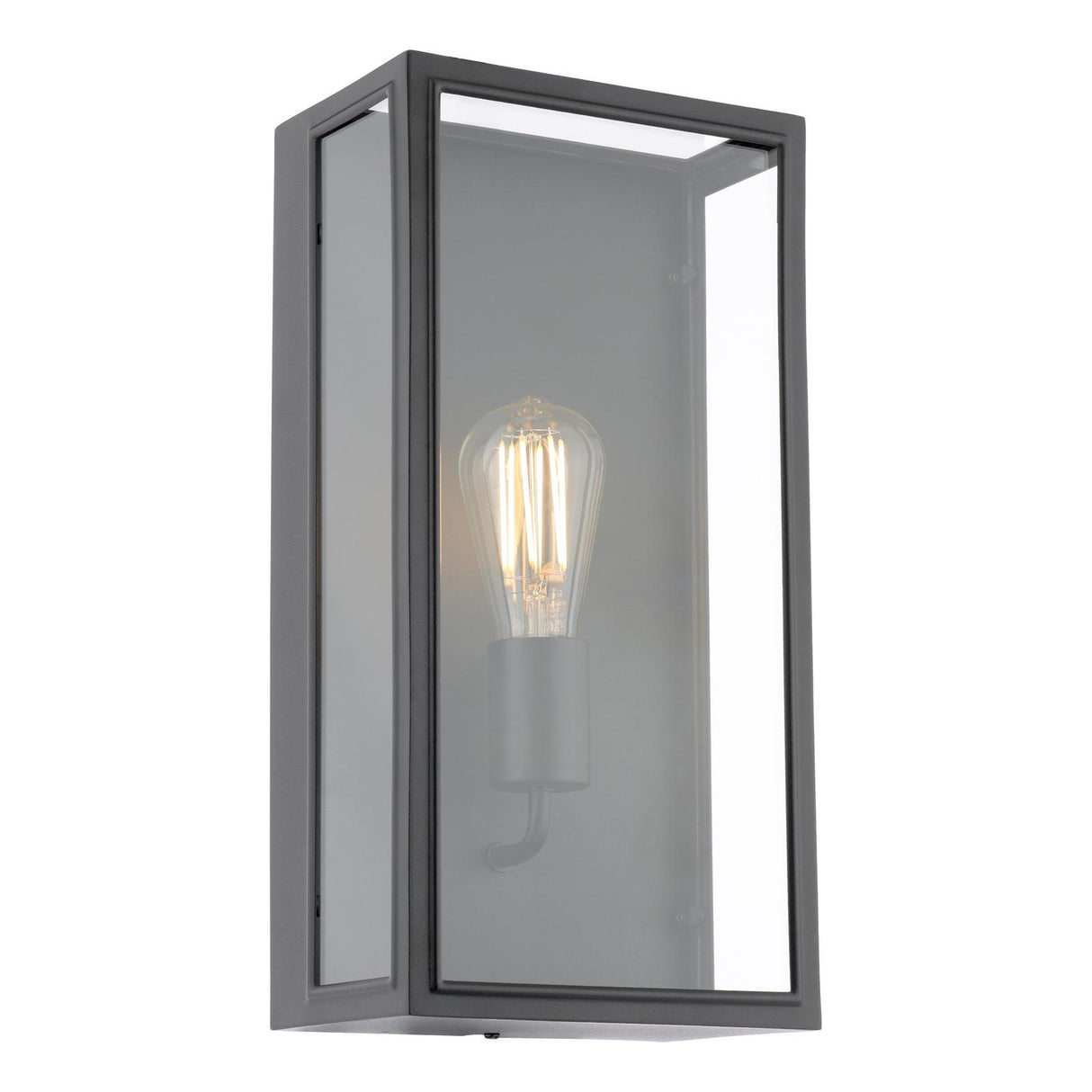 Dar Mazin Outdoor Wall Light Matt Black and Glass IP44