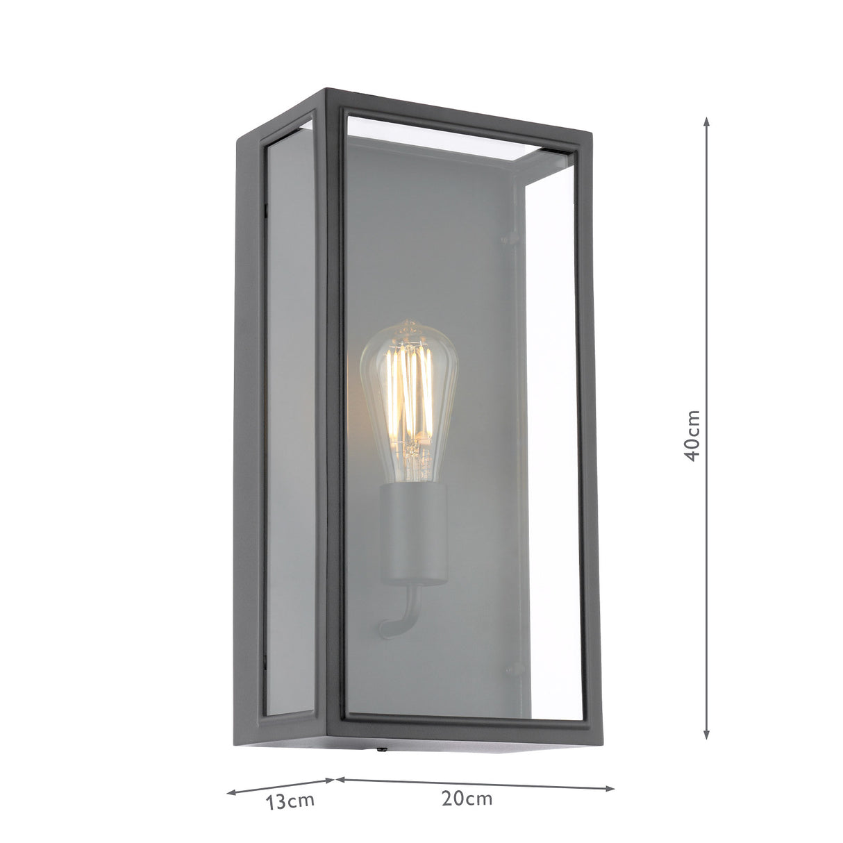 Dar Mazin Outdoor Wall Light Matt Black and Glass IP44