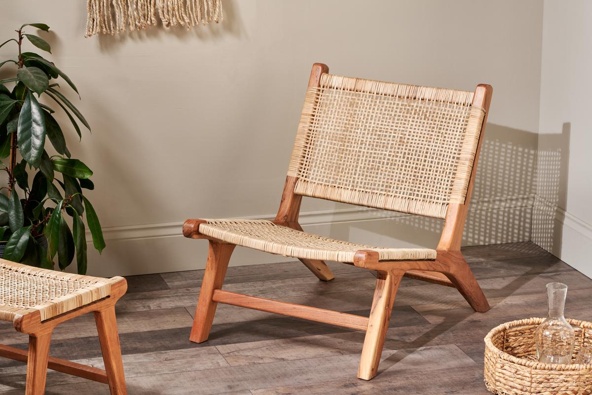 Nkuku Madrisana Acacia & Rattan Woven Chair