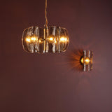 Dar Megara 6 Light Pendant Antique Bronze and Tea Smoked Glass