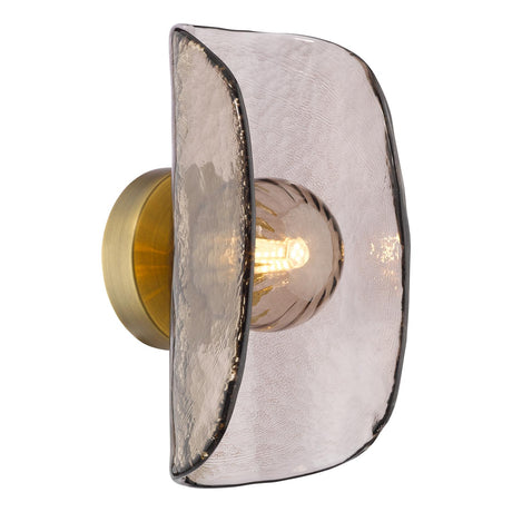 Dar Megara Wall Light Antique Bronze and Tea Smoked Glass