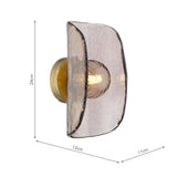 Dar Megara Wall Light Antique Bronze and Tea Smoked Glass