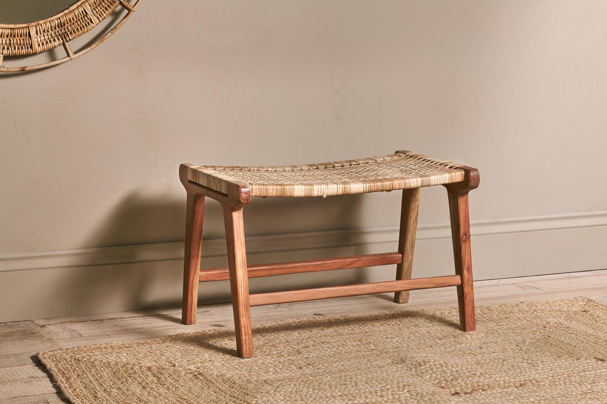 Nkuku Madrisana Acacia & Rattan Footstool