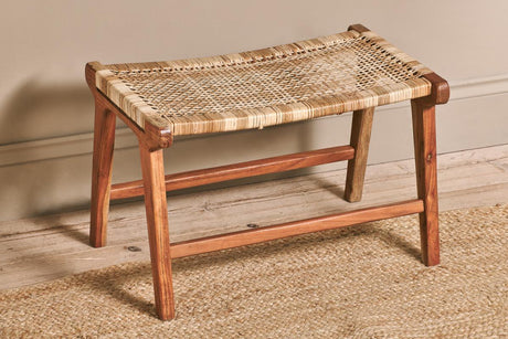 Nkuku Madrisana Acacia & Rattan Footstool