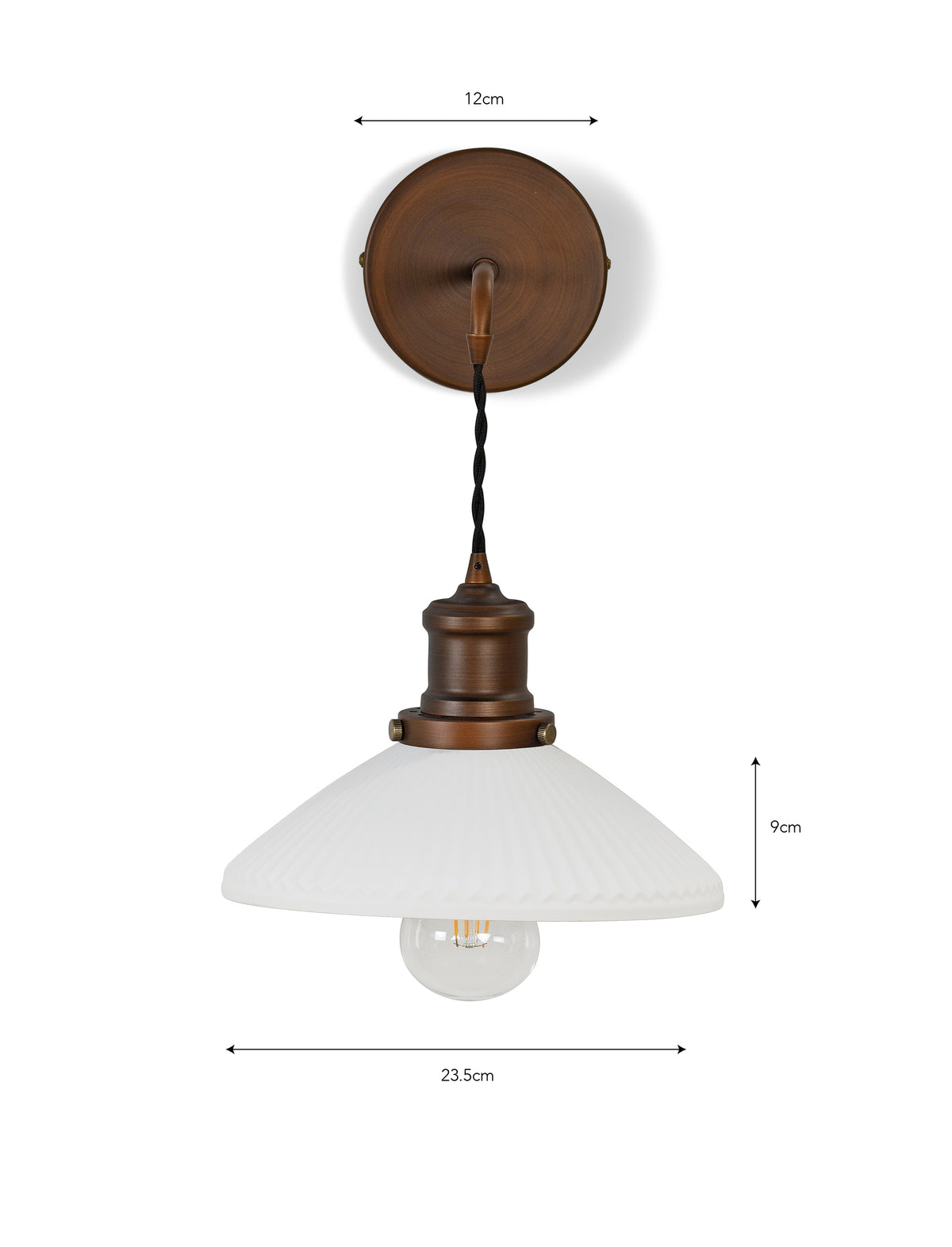 Garden Trading Beaulieu Wall Light Fluted Cone Antique Bronze