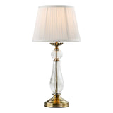 Dar Mitzy Table Lamp Antique Bronze and Ribbed Glass With Shade